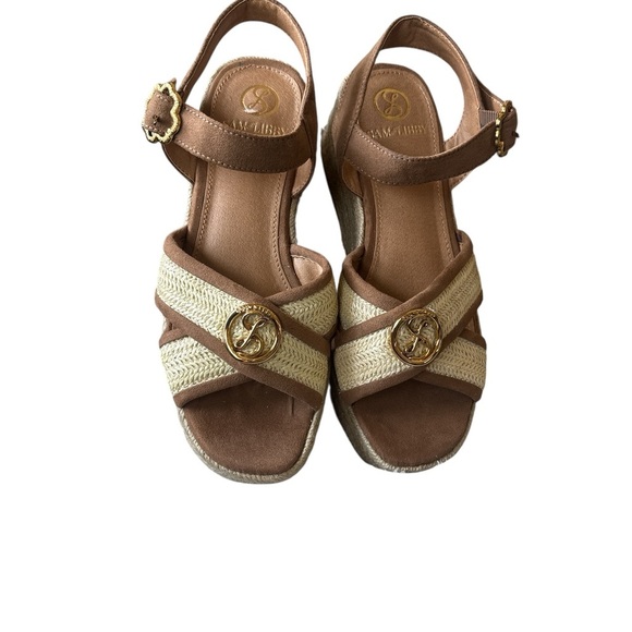 Sam & Libby Brown and Cream Espadrille Wedges - Picture 8 of 10